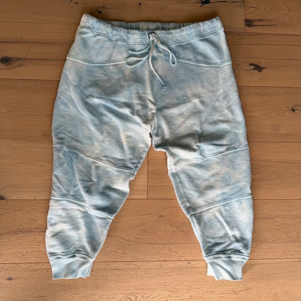 LoveShackFancy Blue Tie Dye Cotton French Terry Jogger Sweatpants L